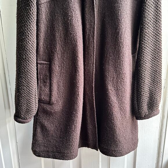 Zara Boiled Wool Sweater Sleeve Swing Coat - Picture 3 of 7